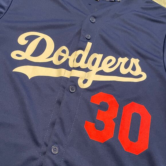 Los Angeles Dodgers Dave Roberts 30 Jersey Medium BMW 60th Anniversary Patch - Picture 2 of 11